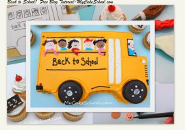 Adorable Back to School Cake and Cupcakes! Free cake decorating tutorial by MyCakeSchool.com! Online cake classes & recipes!