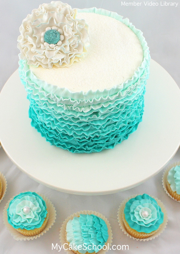 Beautiful Buttercream Ruffles! Cake & Cupcake Decorating Video Tutorial by MyCakeSchool.com