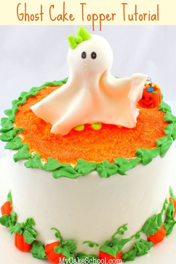 Learn how to make this cute and easy Ghost Cake Topper in our free cake decorating tutorial! Perfect for Halloween party cakes! Learn how to make this cute and easy Ghost Cake Topper in our free tutorial!