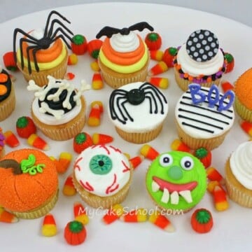 Free Halloween Cupcake Tutorial by MyCakeSchool.com! PERFECT for Halloween Parties!
