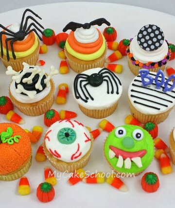 Free Halloween Cupcake Tutorial by MyCakeSchool.com! PERFECT for Halloween Parties!