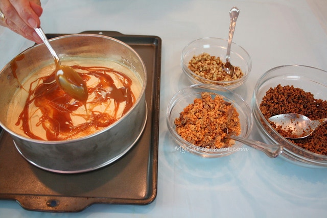 Delicious Butter Pecan and Pumpkin Ice Cream Cake! Perfect for fall gatherings and so simple to make! Recipe by MyCakeSchool.com!