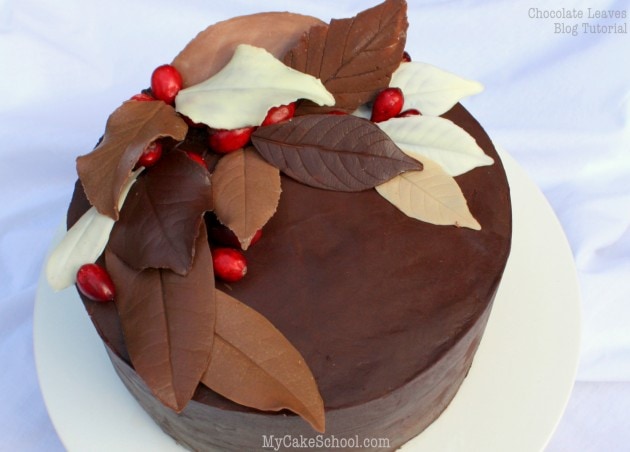 Elegant Chocolate Leaves! Free tutorial by MyCakeSchool.com