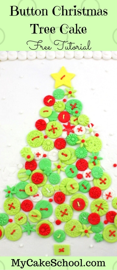 Christmas Tree of Buttons Cake Tutorial by MyCakeSchool.com!