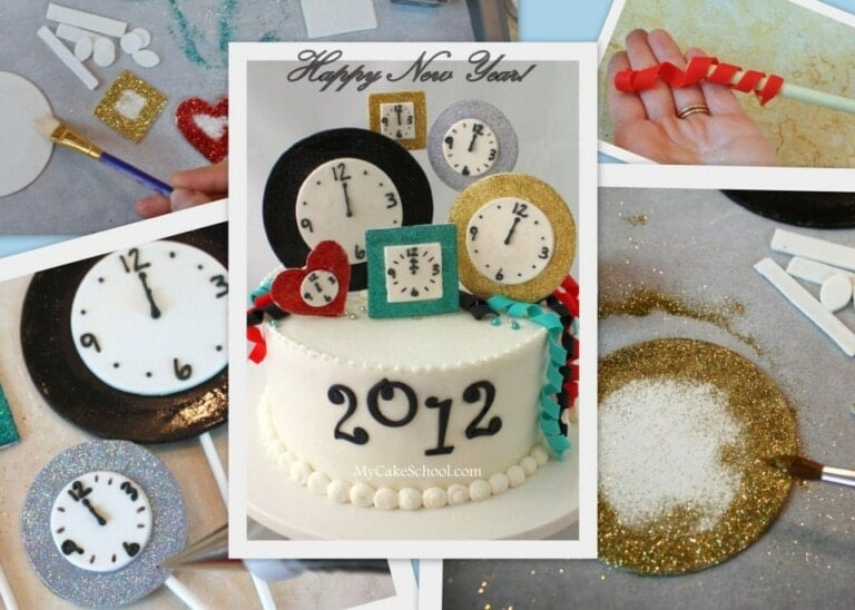 The CUTEST New Year's Eve Cake Decorating Tutorial by MyCakeSchool.com!