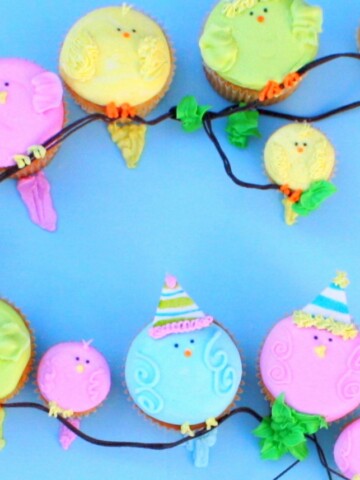 A Little Birdie Told Me It's Your Birthday! CUTE birdie cupcake tutorial by MyCakeSchool.com! Free step by step tutorial.