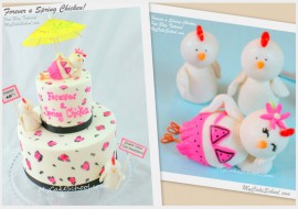 Forever a Spring Chicken! Adorable cake tutorial by MyCakeSchool.com, and perfect for milestone birthdays!