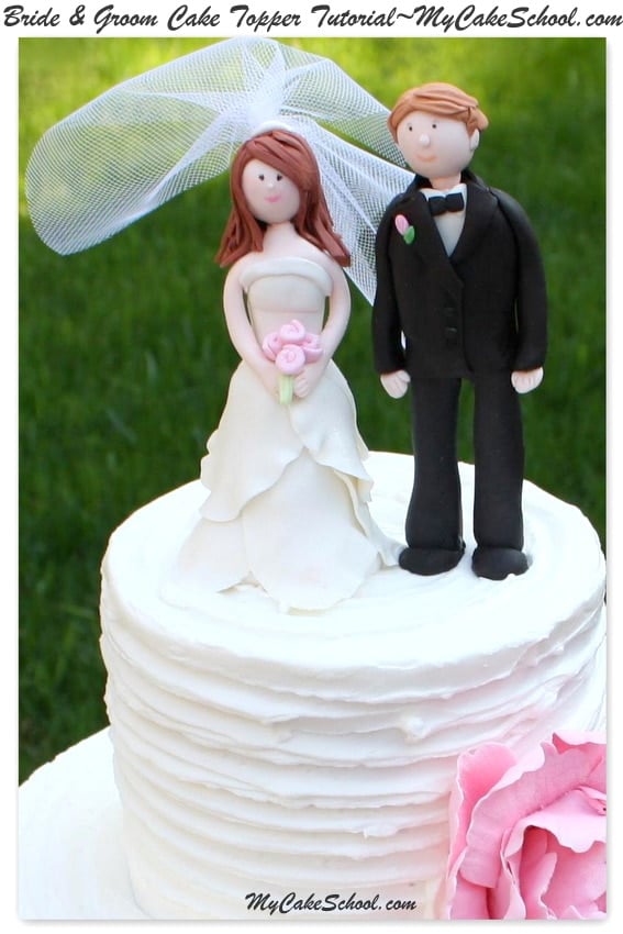 Bride & Groom Cake Topper Tutorial~ MyCakeSchool.com Member Video 