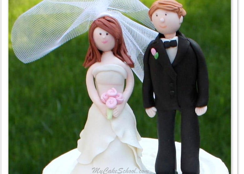 Learn to Create a Bride and Groom Cake Topper from Gum Paste in this MyCakeSchool.com video tutorial!