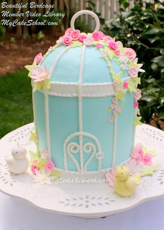 Beautiful Birdcage Cake! A Cake Decorating Video Tutorial by My Cake School!