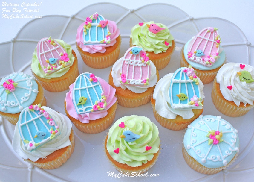 Gorgeous Birdcage Cupcake Tutorial by MyCakeSchool.com! Free tutorial!