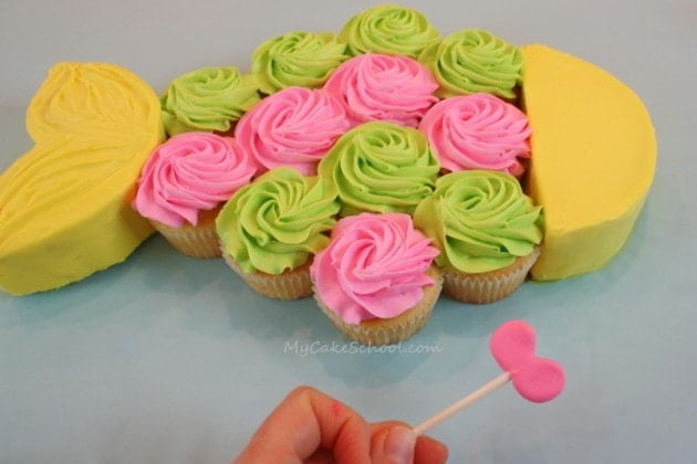 Fish Cupcake Cake Tutorial by MyCakeSchool.com! Perfect for pool or beach themed parties! 