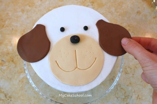 Cute Puppy Cake! Free Cake Tutorial by MyCakeSchool.com! Online cake classes and recipes!