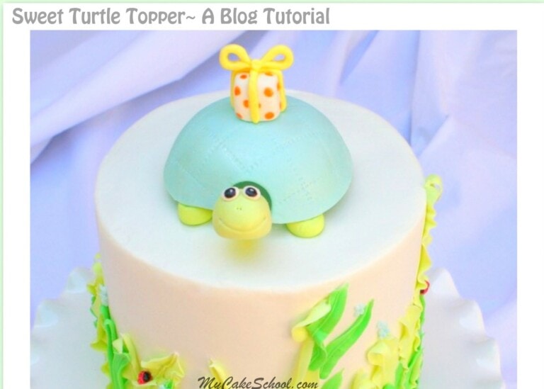 Sweet Turtle Cake Topper- Free Cake Tutorial