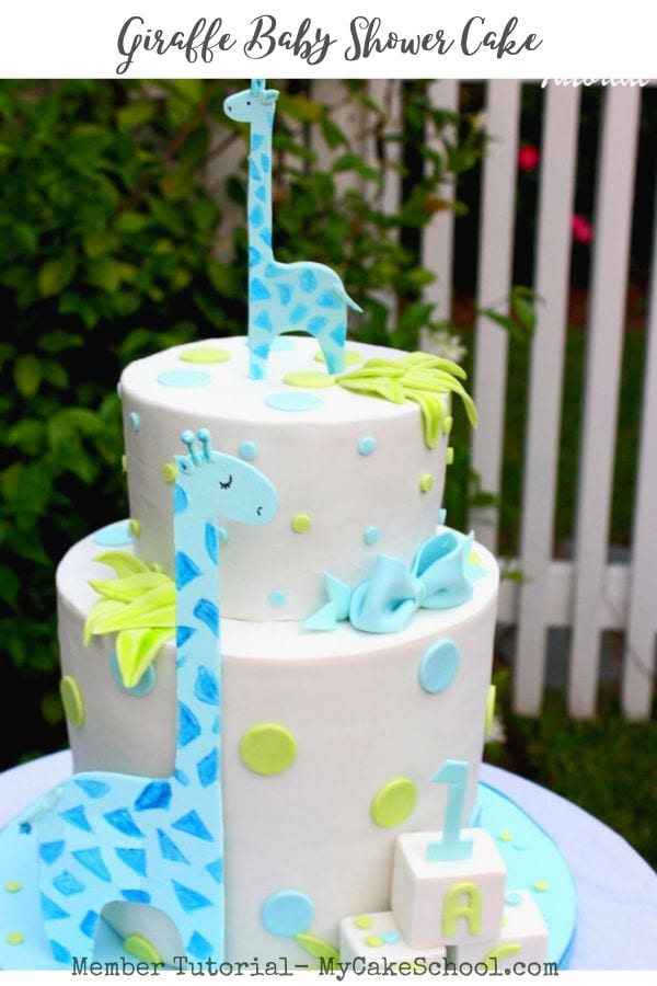 CUTE Giraffe Baby Shower Cake