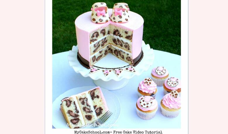Learn how to make a Leopard Print Pattern on the inside of your cakes in this free cake decorating video!