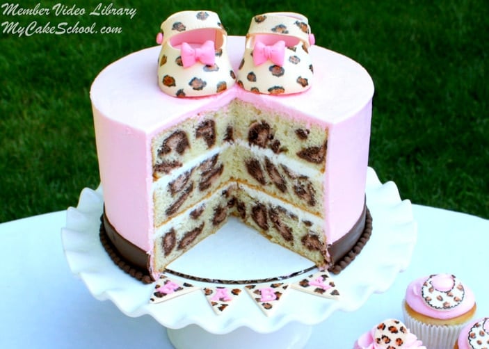 How to Make Leopard Print on the Inside of a Cake! MyCakeSchool.com Online Video Tutorial!