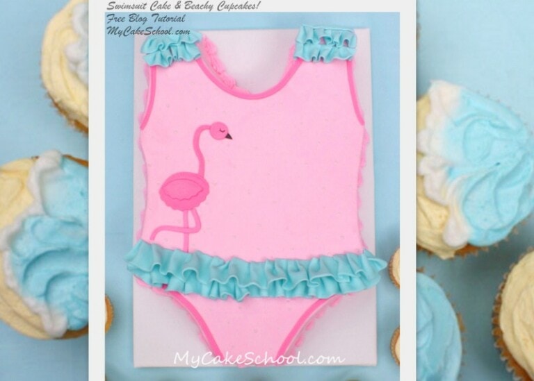 Swimsuit Cake Blog Tutorial~ (with simple beach cupcakes!)