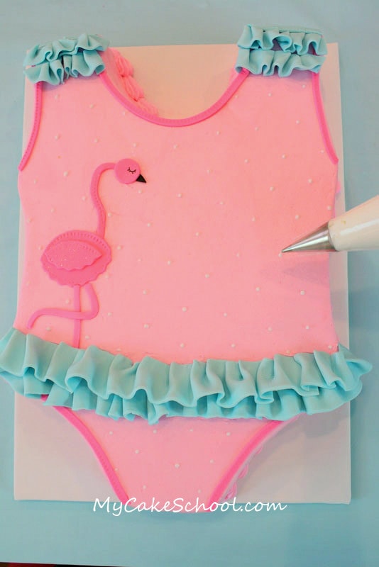 Adorable Swimsuit Cake and Beach Cupcakes by MyCakeSchool.com! Free step by step tutorial!