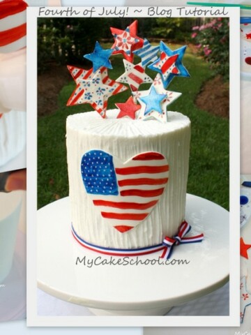 Free Cake Tutorial! A July 4th Cake Decorating Tutorial by MyCakeSchool.com! Free Tutorial!