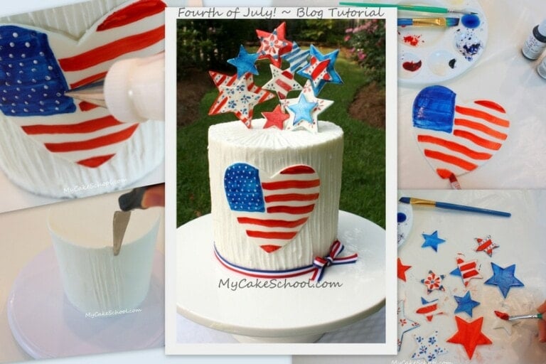 Free Cake Tutorial! A July 4th Cake Decorating Tutorial by MyCakeSchool.com! Free Tutorial!