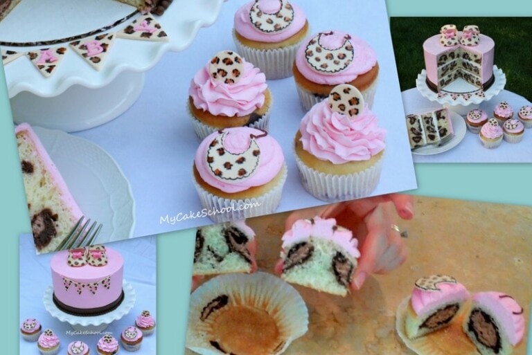 Leopard Print Cupcakes (pattern on the inside)