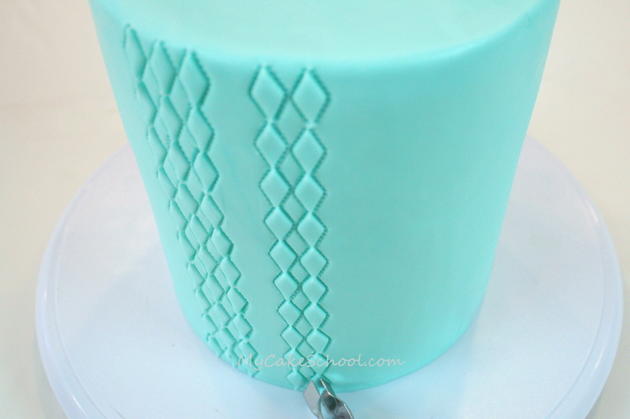 Learn to use a fondant crimper in MyCakeSchool.com's free cake decorating tutorial! {My Cake School Online Cake Classes, Tutorials, & Recipes}