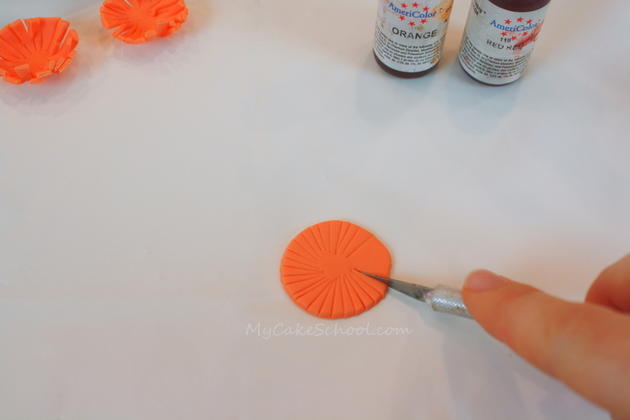 Learn to use a fondant crimper in MyCakeSchool.com's free cake decorating tutorial! {My Cake School Online Cake Classes, Tutorials, & Recipes}