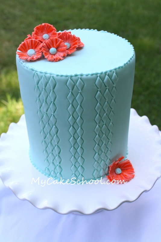 Learn to use a fondant crimper in MyCakeSchool.com's free cake decorating tutorial! {My Cake School Online Cake Classes, Tutorials, & Recipes}