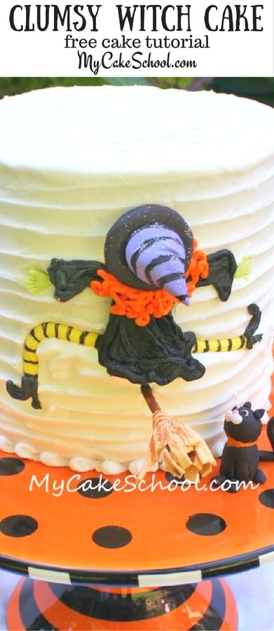 This Clumsy Witch Cake Tutorial is PERFECT for Halloween Parties! Free Tutorial!