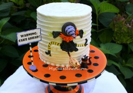 Free Clumsy Witch Cake Tutorial by MyCakeSchool.com! So easy and fun for Halloween Parties!
