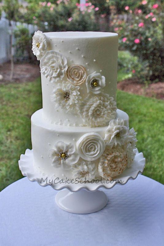Elegant Cascade of Buttercream Flowers! A My Cake School video tutorial