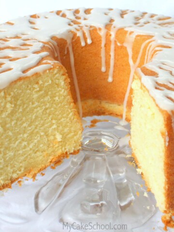 The BEST Classic Pound Cake Recipe by MyCakeSchool.com! This is a southern favorite! So simple to make, moist, and flavorful! MyCakeSchool.com Online Cake Tutorials, Cake Recipes, and More!