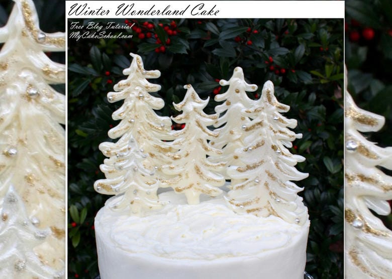 This elegant Winter Wonderland Cake is surprisingly simple to create and is PERFECT for Christmas and winter gatherings! From My Cake School's step by step free cake tutorial!