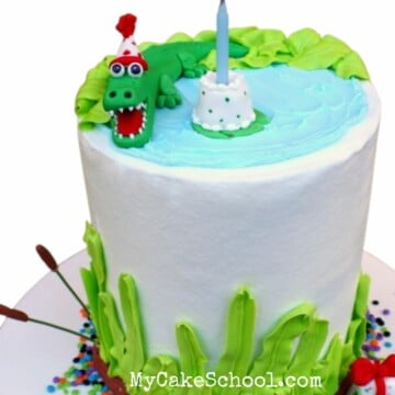Cake with Alligator Cake Topper