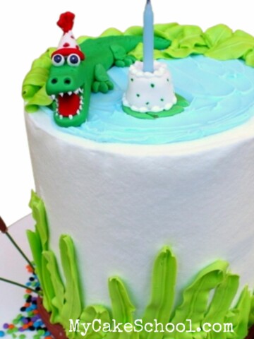 Cake with Alligator Cake Topper