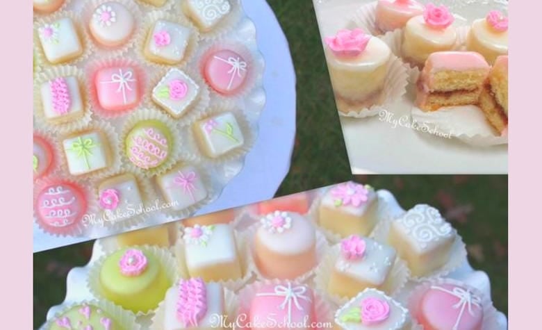 Beautiful Petit Fours by MyCakeSchool.com