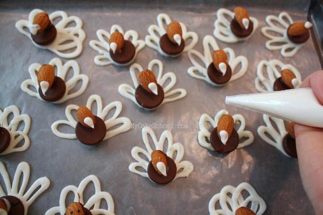 CUTE chocolate and almond turkey cupcake tutorial by MyCakeSchool.com!