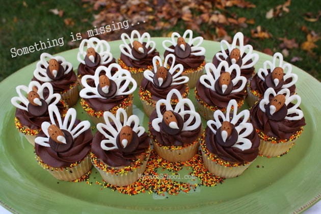 CUTE chocolate and almond turkey cupcake tutorial by MyCakeSchool.com!