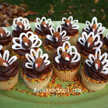 Easy, delicious Chocolate Almond Turkey Cupcakes