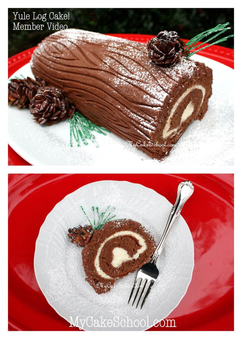 Gorgeous Yule Log Cake Video- From MyCakeSchool.com's member video library!