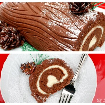 Learn to make a gorgeous Yule Log Cake from a simple Chocolate Cake Roll in this My Cake School video tutorial!