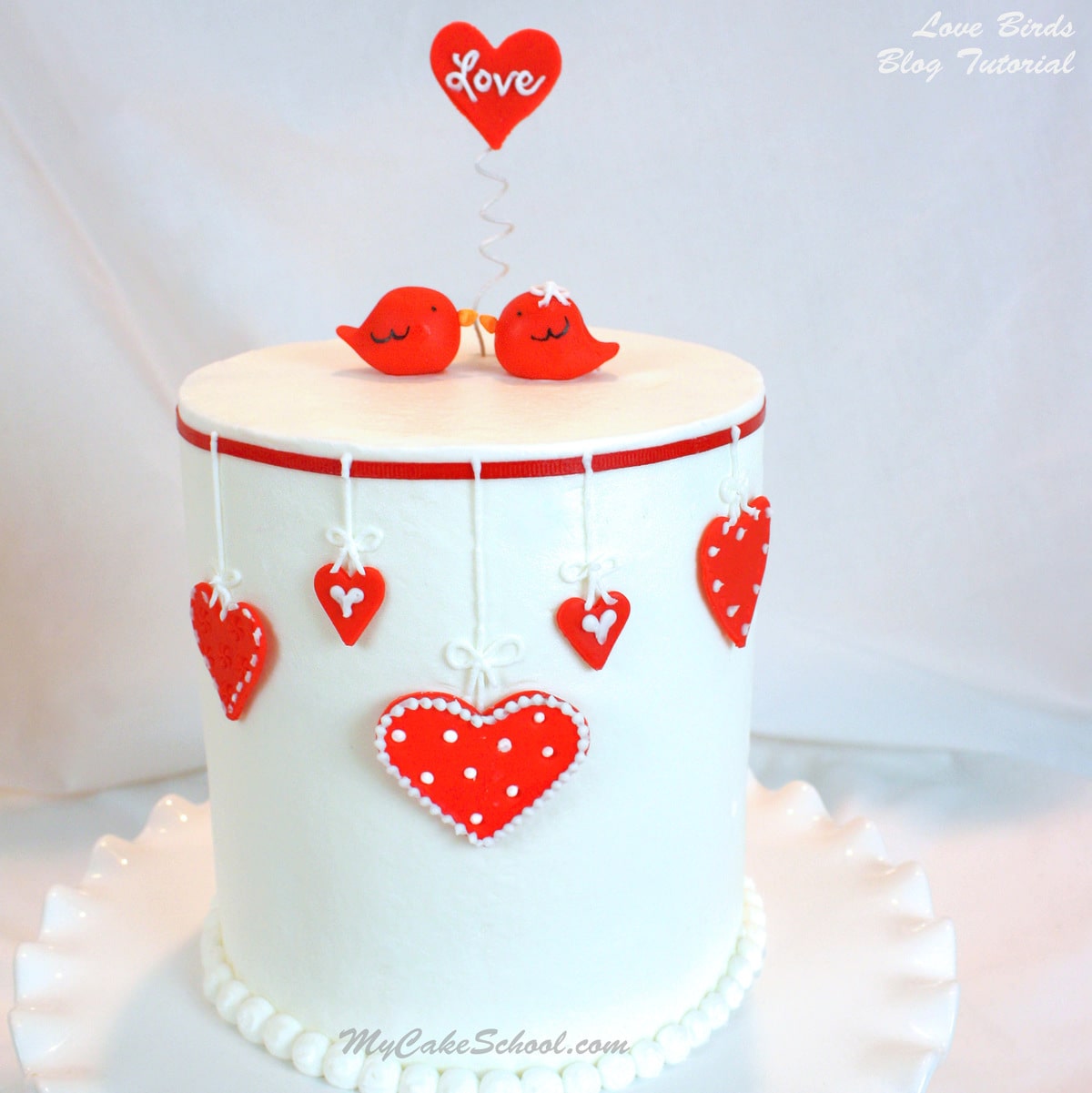 Cute Valentine S Day Cake Tutorial With Love Birds