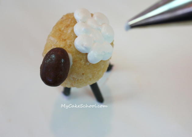 I Love Ewe! Adorable Valentine's Day Cake Tutorial featuring Sheep Cake Toppers! Free tutorial by MyCakeSchool.com!