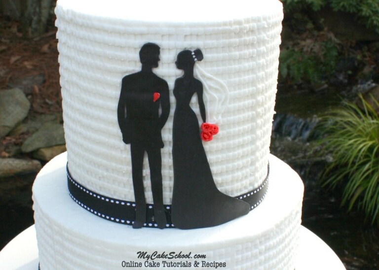 Fondant Silhouette Design & Textured Buttercream~Video!