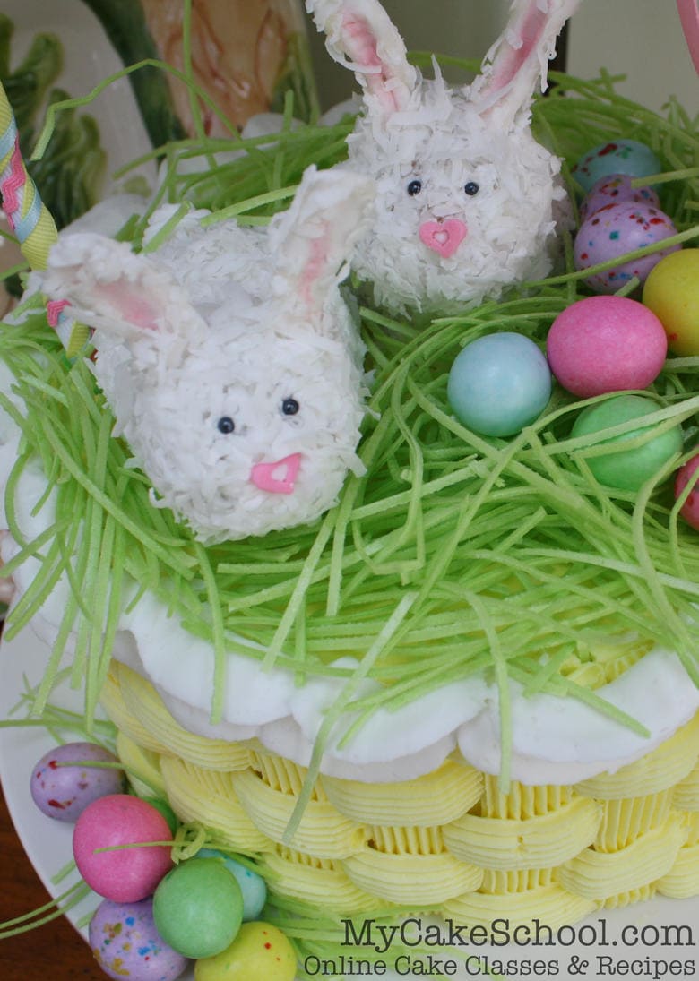 Learn to make Buttercream Basketweave in this Easter themed cake video tutorial! My Cake School.