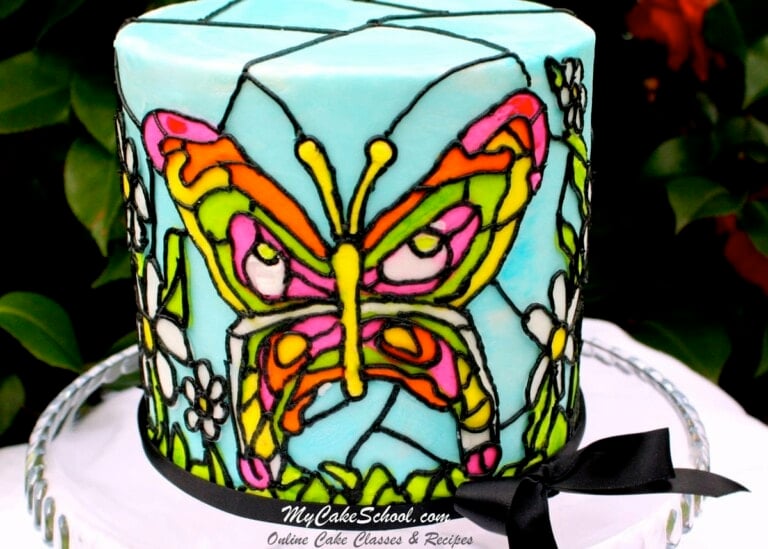 How to Make Stained Glass in Buttercream! From MyCakeSchool.com's Online Cake Video Section.