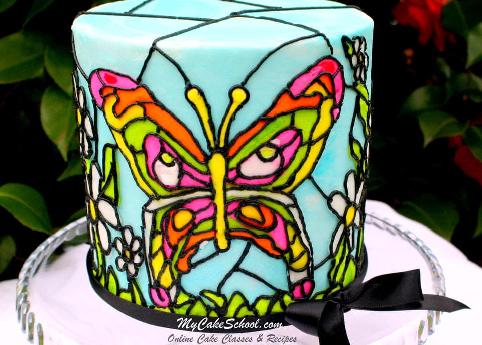 How to Create a Stained Glass Cake in Buttercream! My Cake School