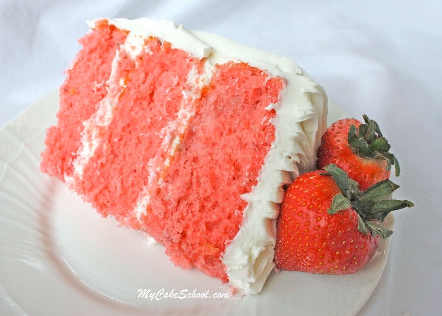 Strawberry (Doctored Cake Mix Recipe) by MyCakeSchool.com!