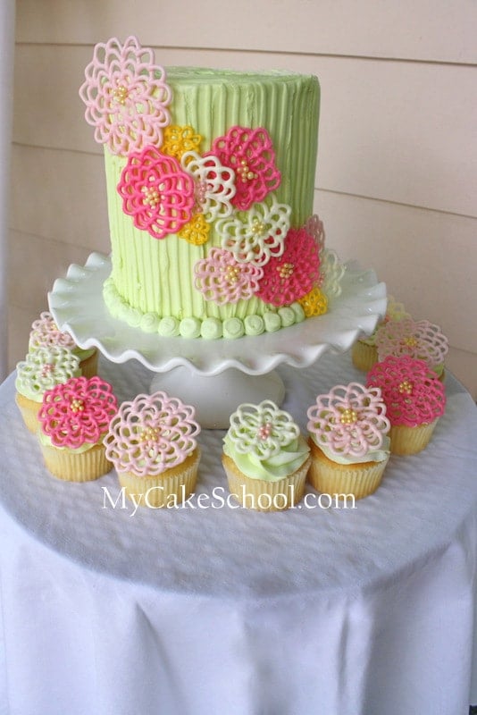 Elegant Springtime Flowers in Chocolate! A free step by step cake blog tutorial and video tutorial by MyCakeSchool.com!